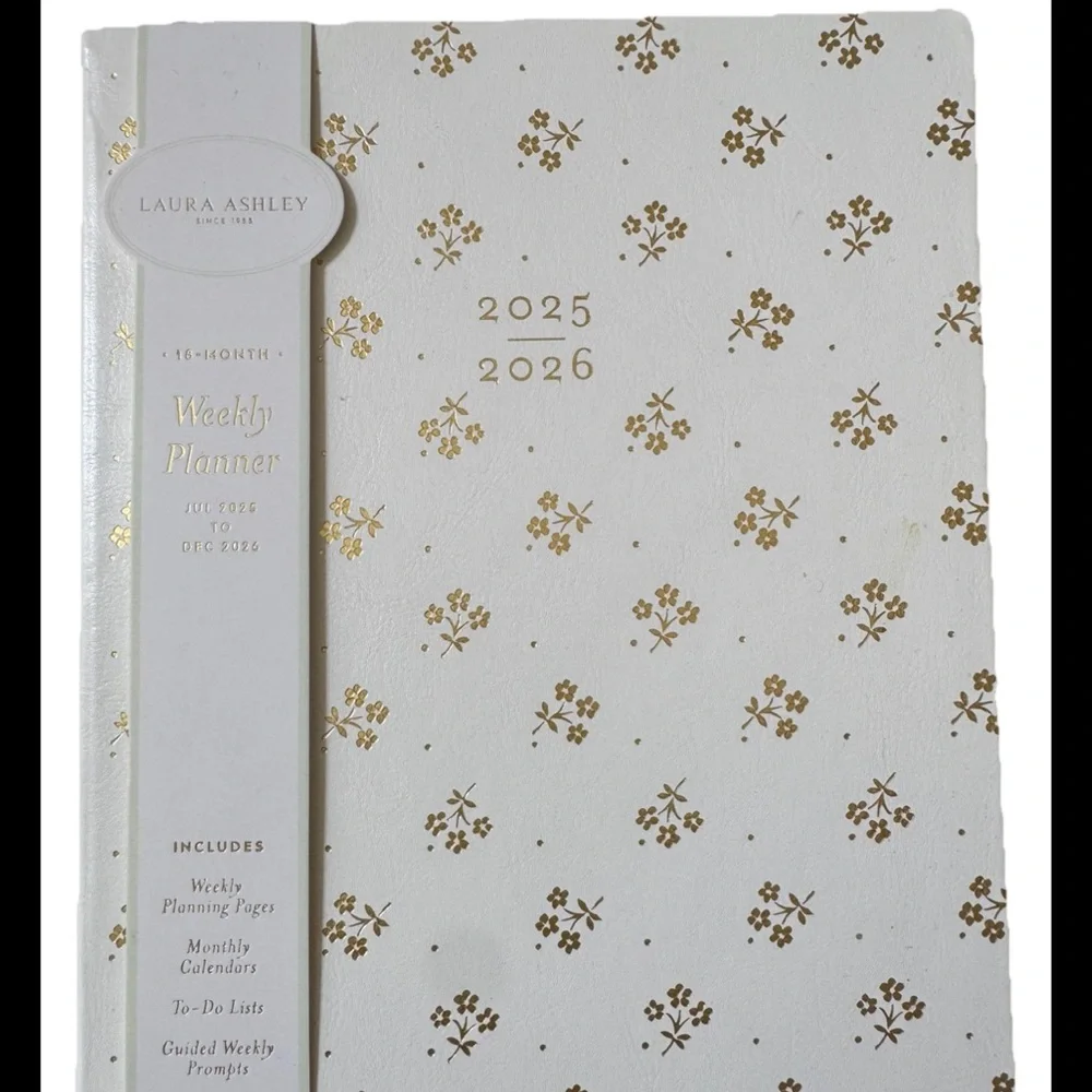 Laura Ashley 2025-2026 Agenda Planner, 18 Month, Monthly & Weekly Pages 8 x 10